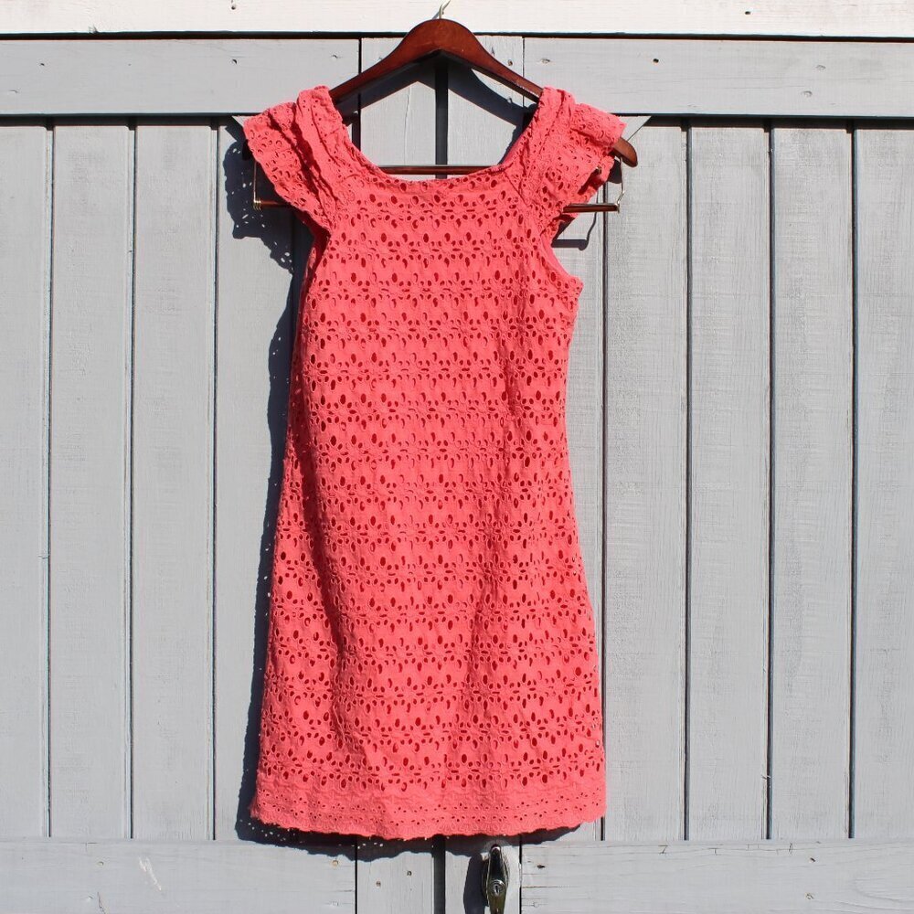 Rabbit Rabbit Rabbit Designs Coral Eyelet Dress โ Size 6 - Picture 5 of 8